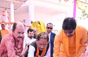 नीलकंठेश्वर महादेव मंदिर के प्राण-प्रतिष्ठा समारोह में मुख्यमंत्री विष्णु देव साय हुए शामिल