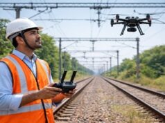दक्षिण पूर्व मध्य रेलवे में आधुनिक तकनीक का उपयोग – रायपुर मंडल में ओएचई निरीक्षण के लिए एआई-संचालित ड्रोन की तैनाती