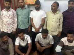 52 परी के फेर में 9 आशिक गिरफ्तार – शराब दुकान के पीछे जमी हुई थी महफ़िल