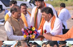 गरियाबंद पहुंचे मुख्यमंत्री विष्णु देव साय का भाजपा कार्यकर्ताओं ने किया जोरदार स्वागत