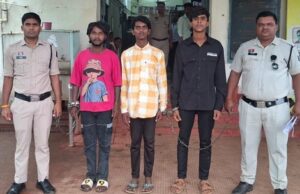 रायपुर: मंदिर हसौद डबल लूटकांड का 24 घंटे में खुलासा, 3 आरोपी गिरफ्तार, चाकू, मोबाइल और बाइक बरामद