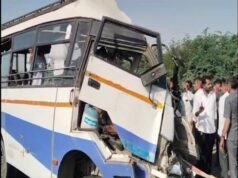 बस ने हेड कॉन्स्टेबल को रौंदा, कई मीटर तक घिसटती रही बाइक, मौके पर मौत