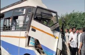 बस ने हेड कॉन्स्टेबल को रौंदा, कई मीटर तक घिसटती रही बाइक, मौके पर मौत