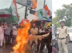 बरसते पानी में कांग्रेस का हल्लाबोल, निर्वाचन कार्यालय के बाहर भिड़े कार्यकर्ता और पुलिस